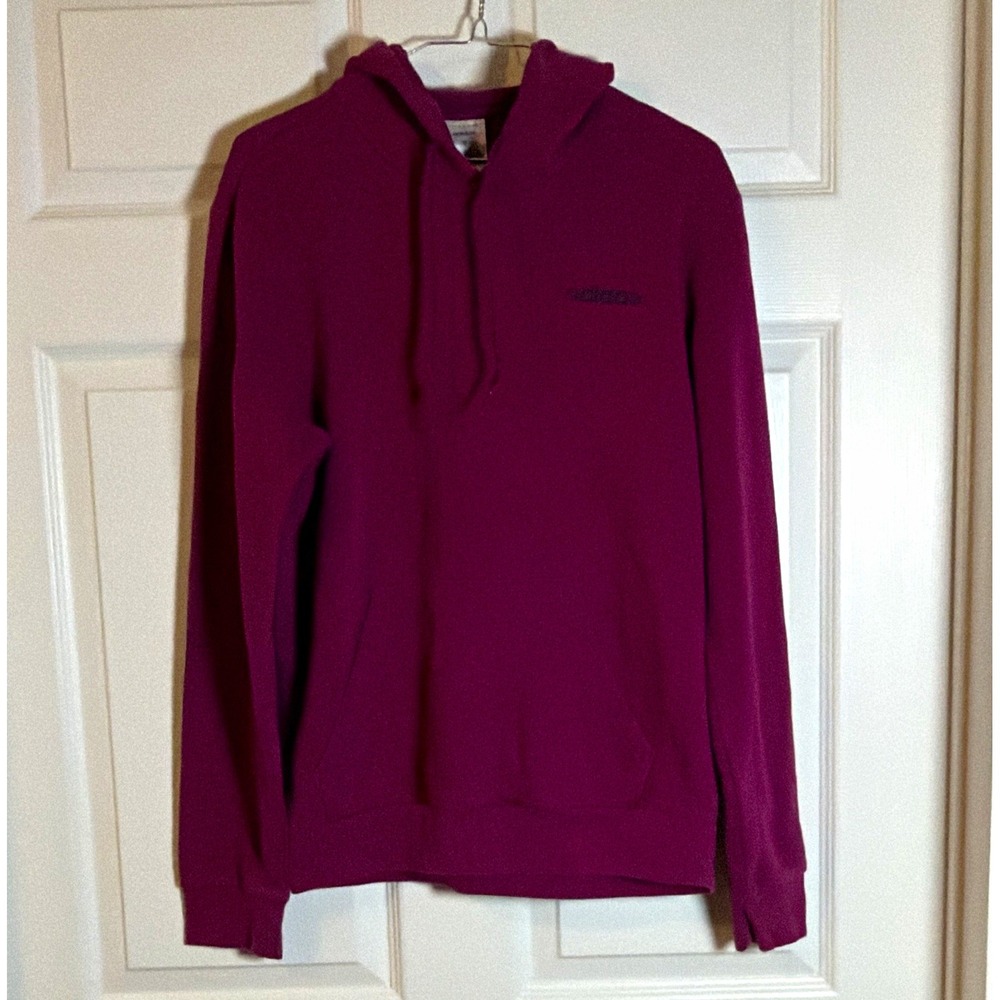 adidas Women's Small Purple Pullover Hoodie Kangaroo Pocket Drawstring Logo